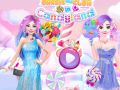 Spill Barbie og Elsa i Godteriland online