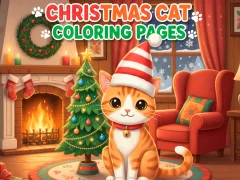 Spill Christmas Cat Coloring Pages online
