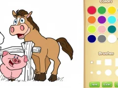 Spill Gårdsdyr fargelegging for barn online