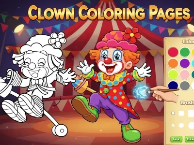 Spill Clown Coloring Pages online