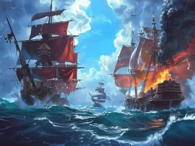 Spill Piratskip: Bygg og kjempe online Spill Piratskip: Bygg og kjempe online