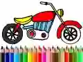 Spill Tilbake til Skolen: Motorsykkel Farging online Spill Tilbake til Skolen: Motorsykkel Farging online