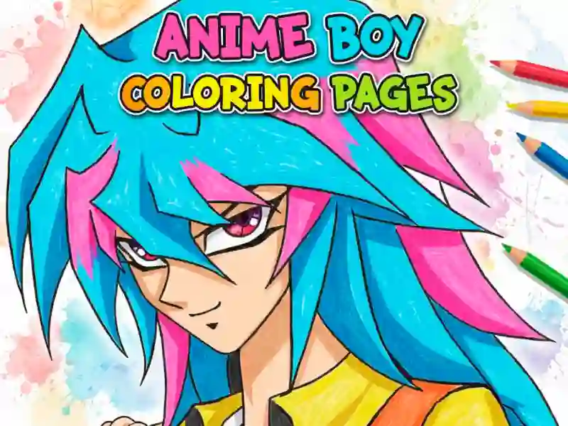 Spill Anime Boy Coloring Pages online