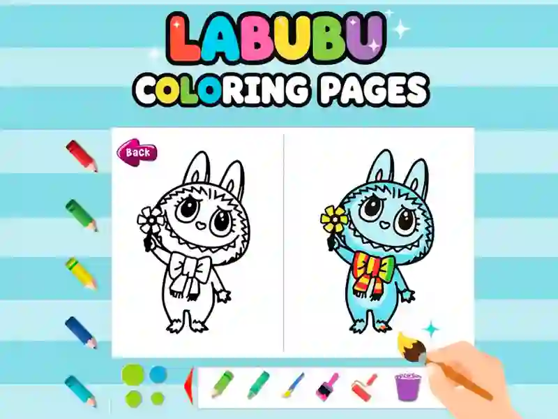 Spill Labubu Coloring Pages online