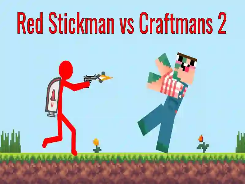 Spill Red Stickman vs Craftsman 2 online Spill Red Stickman vs Craftsman 2 online