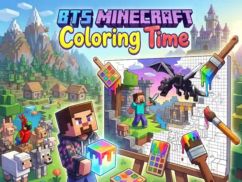 Spill BTS Minecraft Coloring Time online