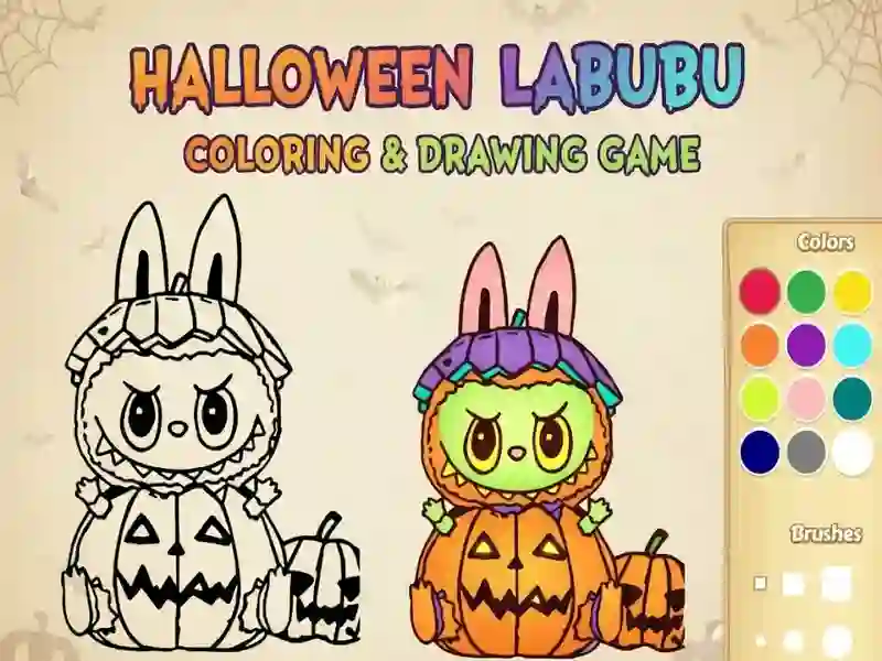 Spill Halloween Labubu farge- og tegnespill online