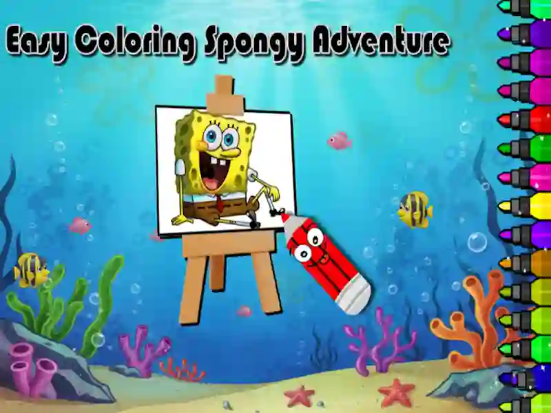 Spill Spongy Adventure enkelt å fargelegge online