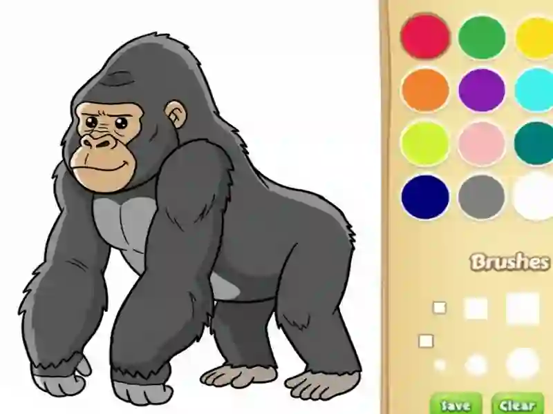 Spill Gorilla Coloring Book for Kids online