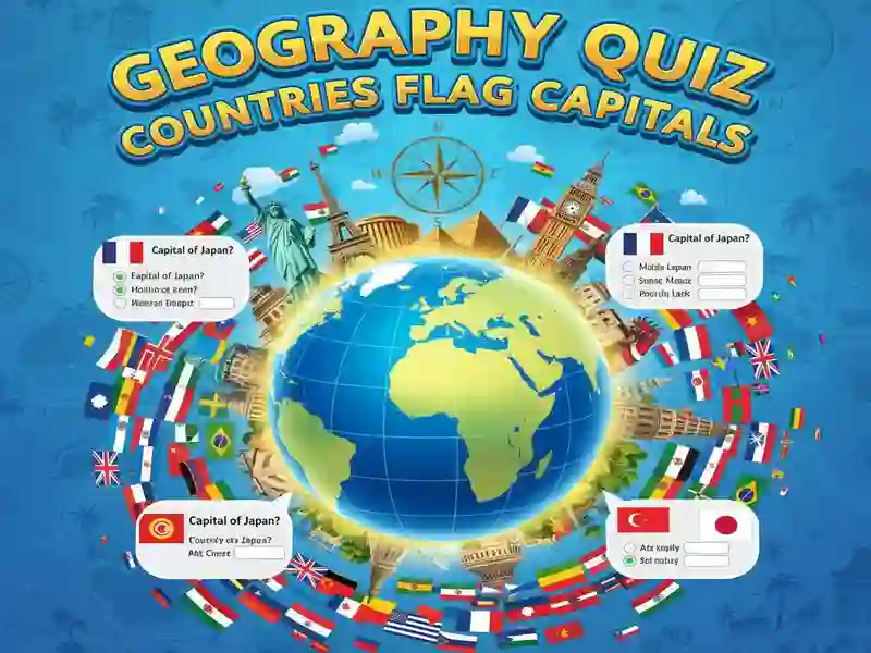 Spill Geografiquiz Land Flagg hovedsteder online