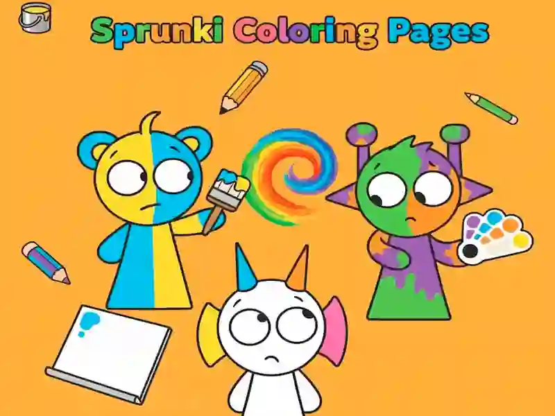 Spill Sprunki Coloring Pages online