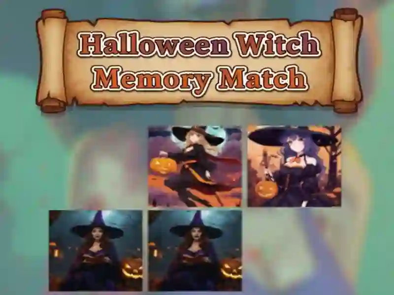 Spill Halloween Witch Memory Match online