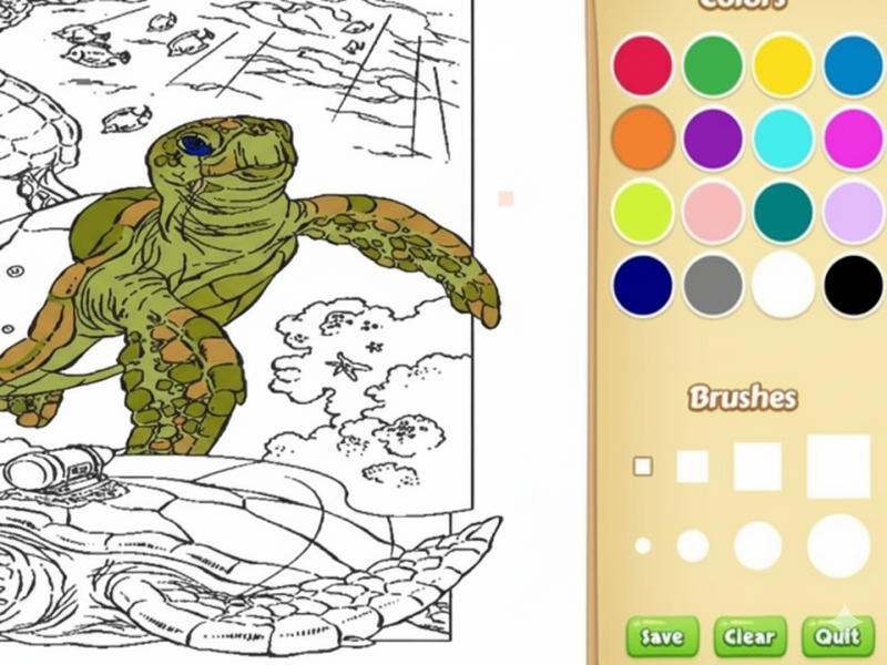 Spill Sea Animal Coloring Book online