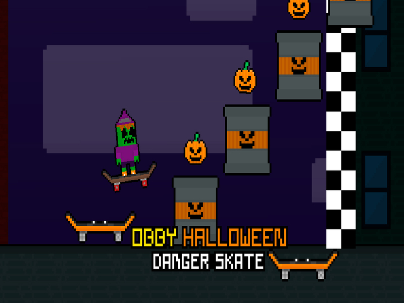 Spill Obby Halloween Danger Skate online