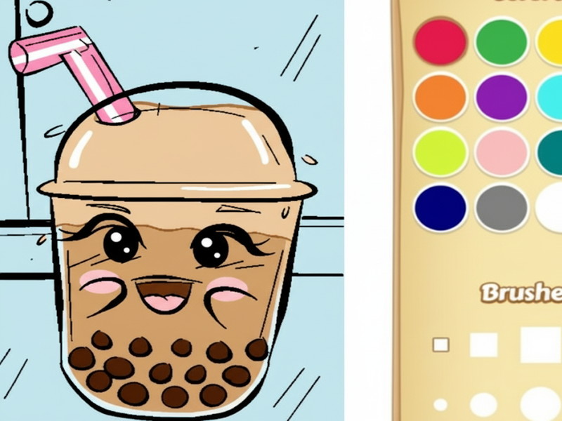 Spill Boba te coloring book for barn online
