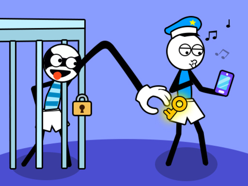 Spill Stickman Troll Thief Puzzle online